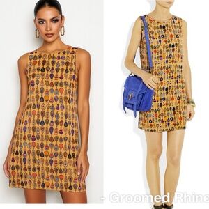 Issa London Novelty Print Silk Sheath Dress Size 8